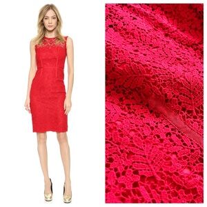 NWT JILL Jill Stuart Sleeveless Lace Sheath Dress red sheer back 4